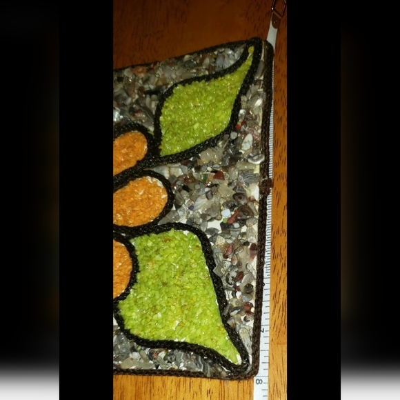 Vintage Mid-Century Gravel Art/Pebble ArtPsychedelic Flowers - Picture 8 of 9